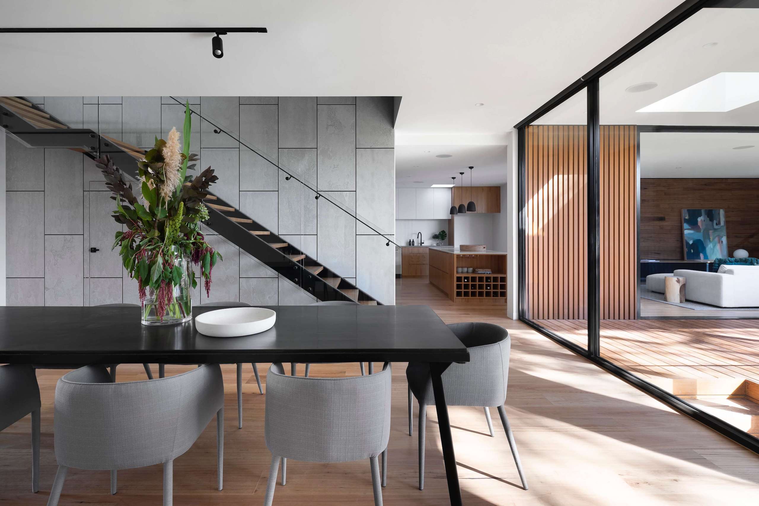 Luxurious living and dining room area